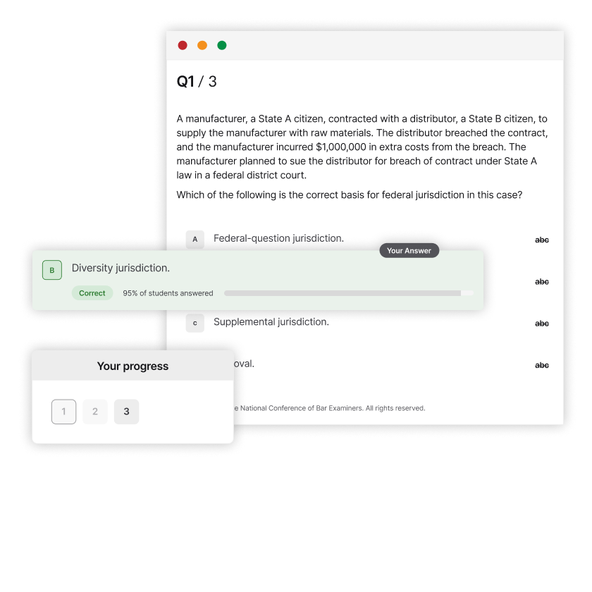 Accompanying multiple-choice quizzes