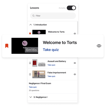 Courses bookmarks