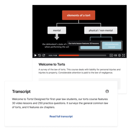 Courses transcripts