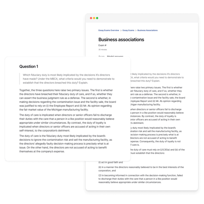 Issue spotters with model answers